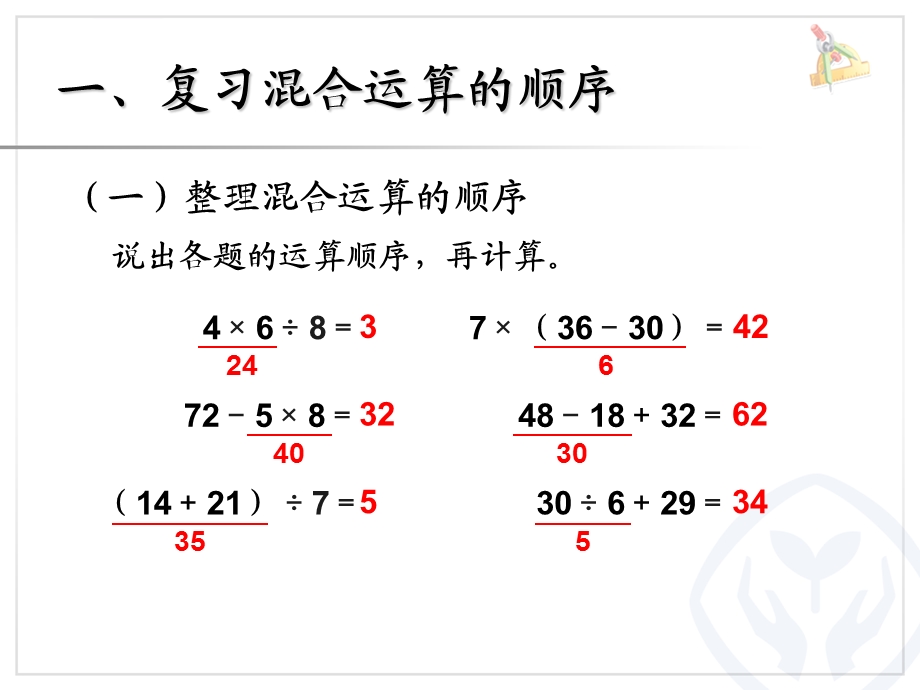 人教版二年级下册《混合运算》整理和复习ppt课件.ppt_第3页