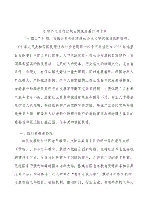 引领养老全行业规范健康发展行动计划.docx