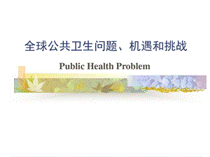 全球公共卫生问题机遇和挑战ppt课件.ppt