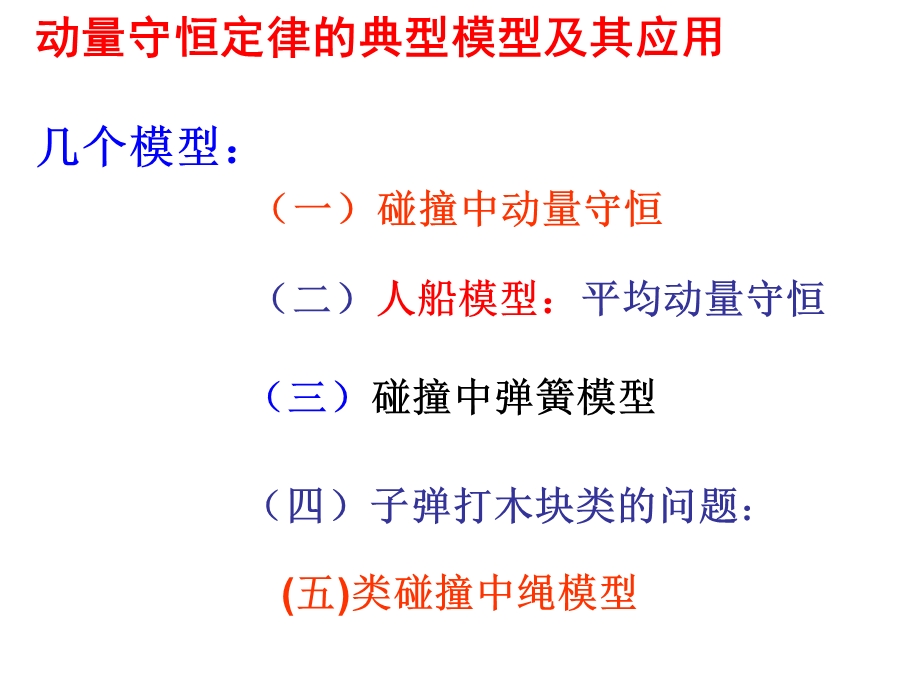 动量守恒定律的典型模型ppt课件.ppt_第1页