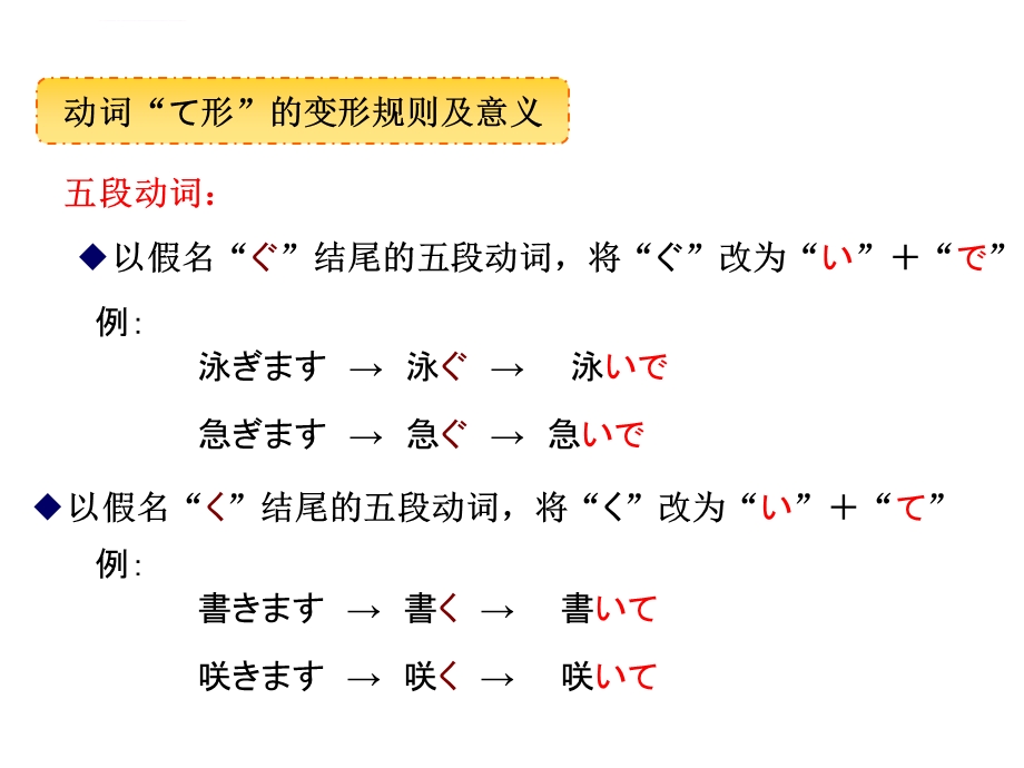 动词“て形”的变形规则及意义ppt课件.ppt_第2页