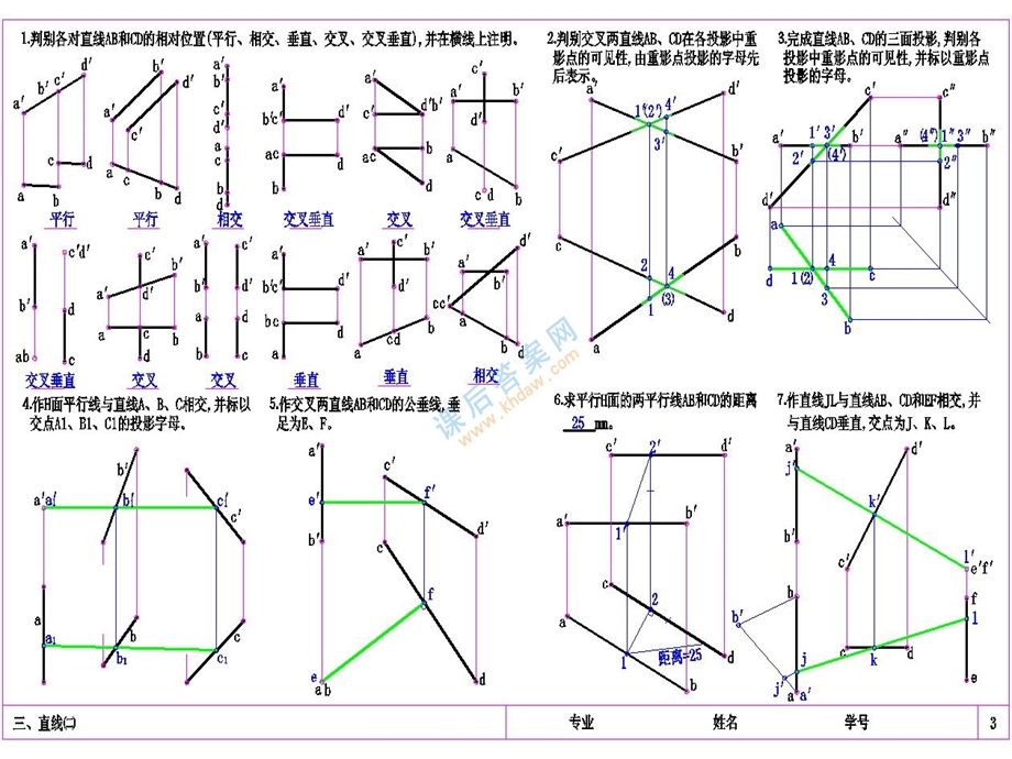 同济大学第四版画法几何习题集答案ppt课件.ppt_第3页