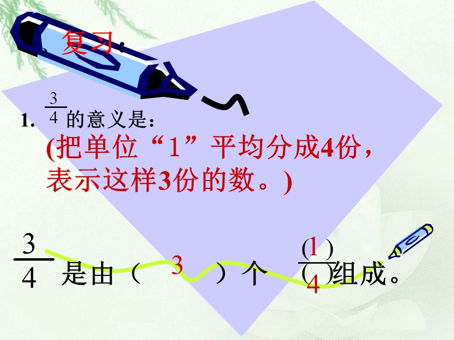 冀教版数学四年级下册《分数与除法的关系》PPT课件.ppt_第1页