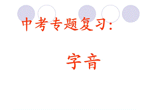 初中中考语文字词专题复习：字音字形ppt课件.ppt