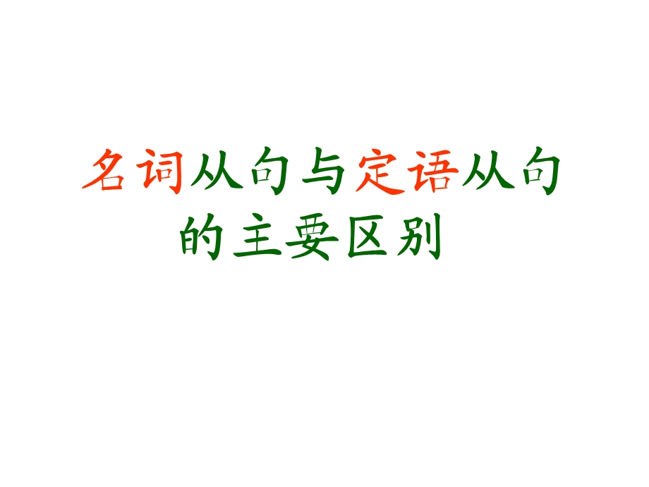 名词性从句与定语从句的区别ppt课件.ppt_第1页