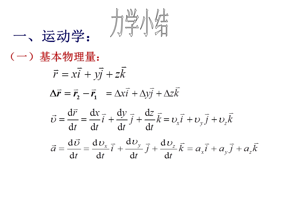 大学普通物理力学小结ppt课件.ppt_第2页