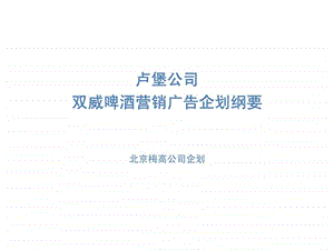 啤酒营销广告企划纲要课件.ppt