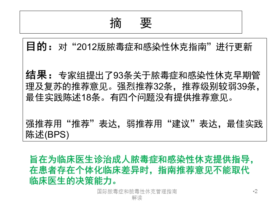 国际脓毒症和脓毒性休克管理指南解读培训课件.ppt_第2页