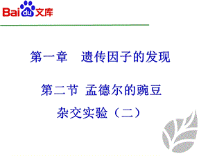 孟德尔的豌豆杂交实验(二)课件ppt生物高二必修二第一章第二节人教版.ppt