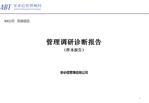 安必信顾问管理咨询项目诊断报告(样本)ppt课件.ppt