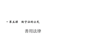 善用法律优质课人教统编部编道德与法治八上课件.pptx