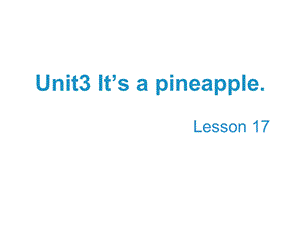 四年级英语上册Unit3It’sapineappleLesson17教学课件.ppt