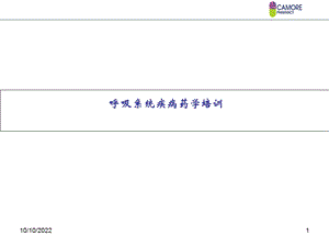 呼吸系统疾病药学培训详解课件.ppt