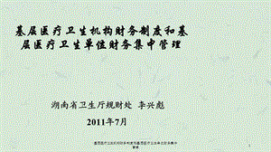 基层医疗卫生机构财务制度和基层医疗卫生单位财务集中管理课件.ppt