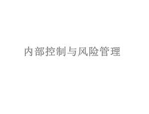 商业模式策略企业内部控制课件.ppt