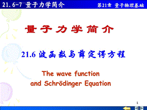 大学物理量子物理基础21 06 波函数薛定谔方程ppt课件.ppt