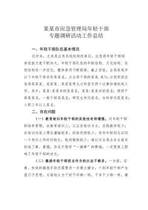 某某市应急管理局年轻干部专题调研活动工作总结.docx