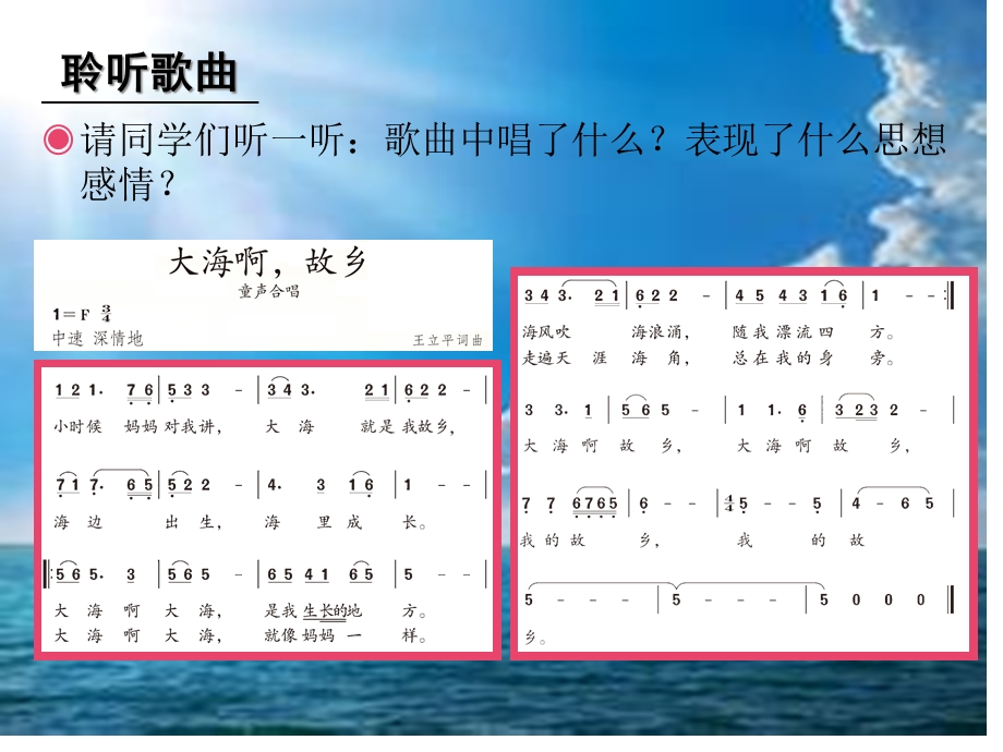 四年级上册音乐欣赏大海啊故乡人教新课标课件.ppt_第2页