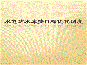 多目标决策(水电站水库优化调度)ppt课件.ppt