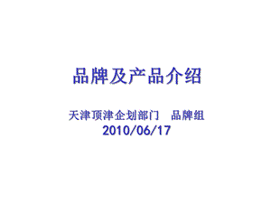 品牌及产品介绍10年第五版0617课件.ppt