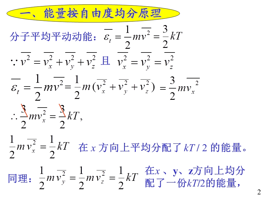 大学物理03能量按自由度均分原理理想气体的内ppt课件.ppt_第2页