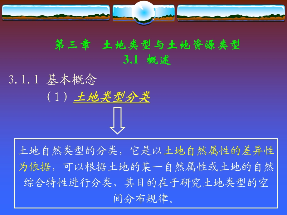 土地资源学ppt第三章土地类型和土地资源类型课件.ppt_第1页