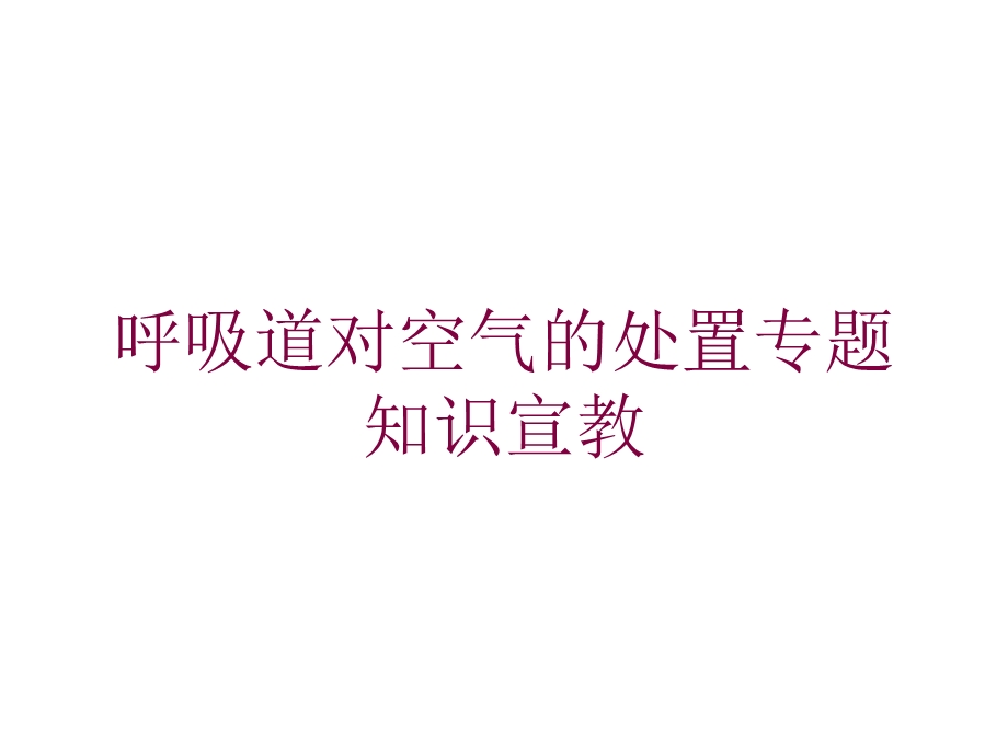 呼吸道对空气的处置专题知识宣教培训课件.ppt_第1页