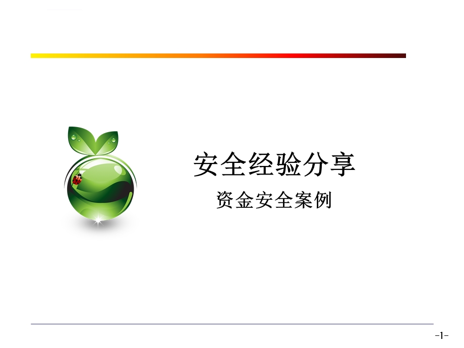 安全经验分享资金安全ppt课件.ppt_第1页