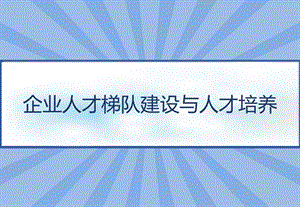 企业人才梯队建设与人才培养课件.ppt