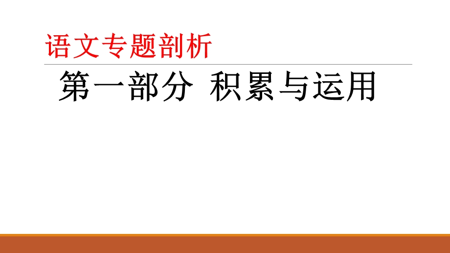 中考积累与运用专题讲解课件.pptx_第1页