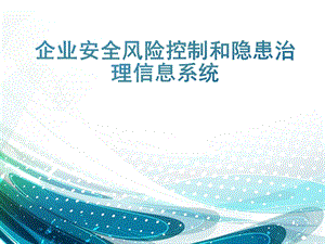 企业安全风险控制和隐患治理信息系统操作培训ppt课件.ppt