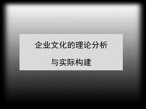 企业文化的理论分析与实际构建课件.ppt