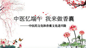 中医小讲堂 中医药文化及端午香囊文化 ppt课件.ppt