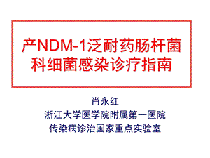 产NDM 1泛耐药肠杆菌科细菌感染诊疗指南课件.pptx