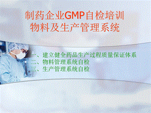 制药企业GMP自检培训物料及生产系统课件.ppt