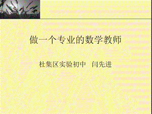 做一个专业数学教师ppt课件.ppt