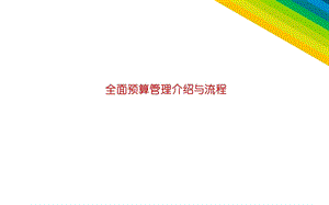 全面预算管理介绍与流程课件.ppt