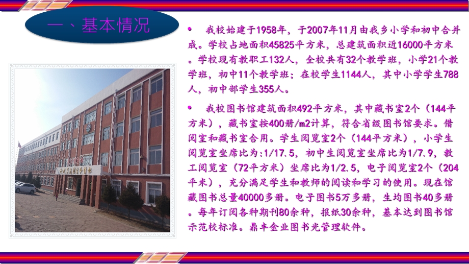 加强学校图书馆建设 创建省一级示范图书馆学校汇报课件.pptx_第3页