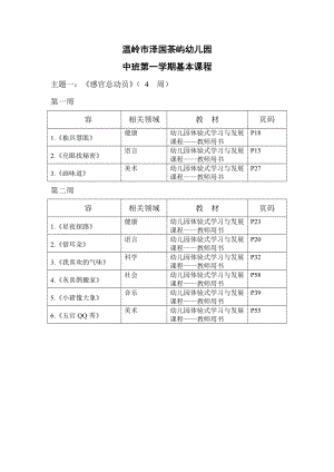 幼儿园中班教学进度表.doc