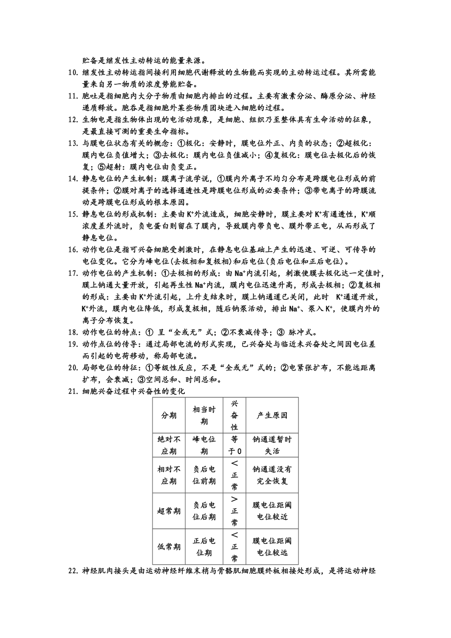 医学生理学复习资料.doc_第2页