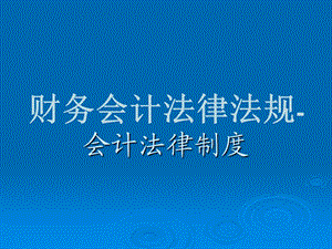 财务会计法律法规 会计法律制度课件.ppt