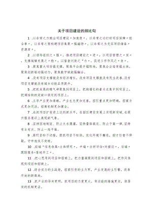 关于项目建设的排比句.docx