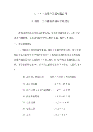 房地产公司薪资管理规定.doc