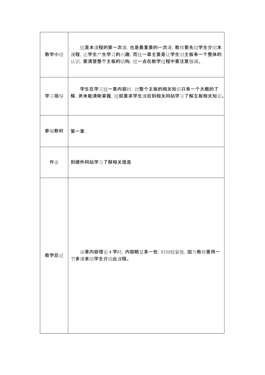 计算机组装与维护教案(表格式).doc_第2页