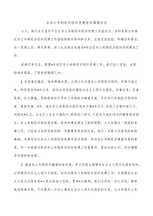 在非公有制经济组织党建座谈强调发言.docx