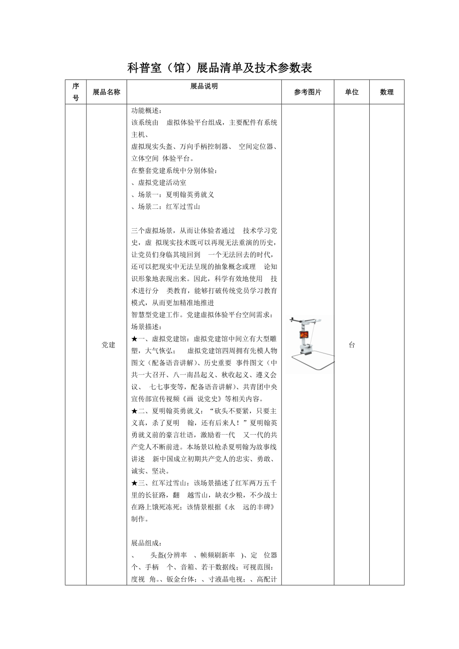 科普室(馆)展品清单及技术参数表.doc_第1页