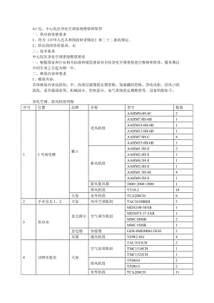 A1包、中心院区净化空调系统维修和保养.doc