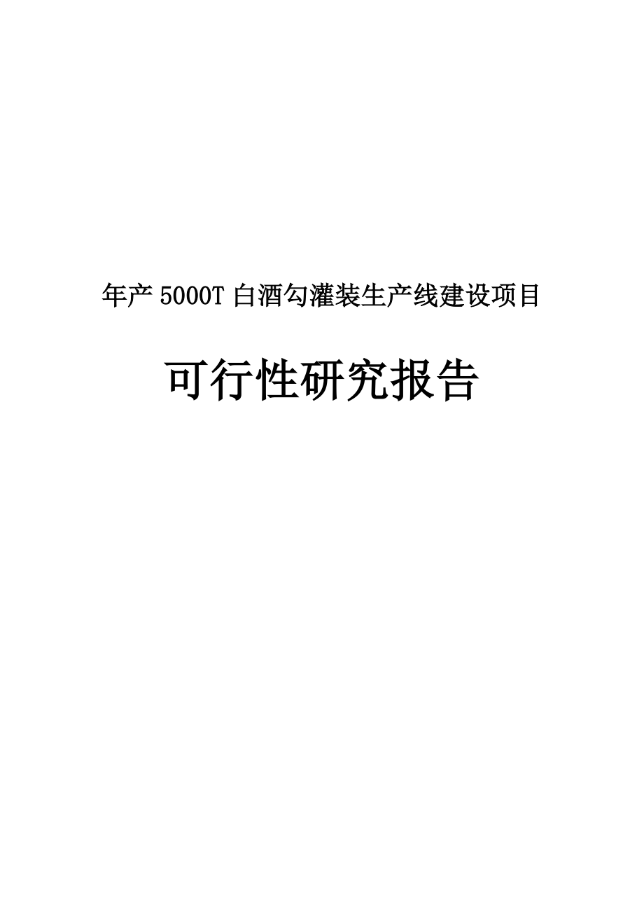 白酒勾灌装生产线建设可行性研究报告.doc_第1页