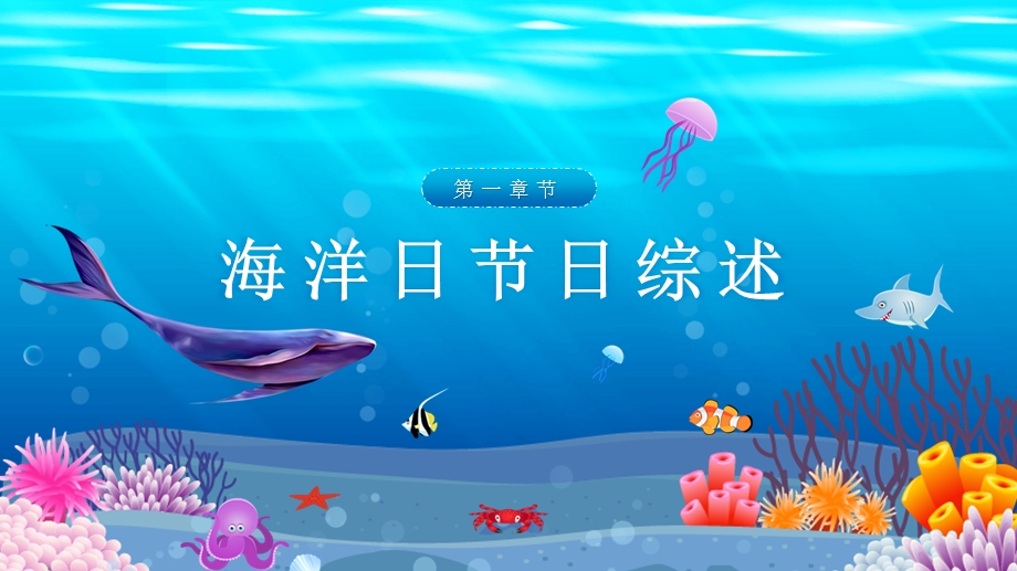 蓝色唯美为可持续海洋创新世界海洋日节日介绍海洋知识科普课件.pptx_第3页