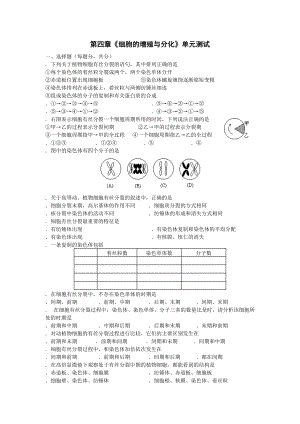 第四章《细胞的增殖与分化》单元测试.doc